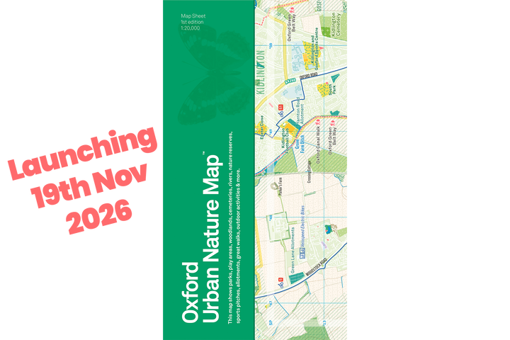 Front cover of the Oxford Urban Nature map by Urban Good - launching soon version