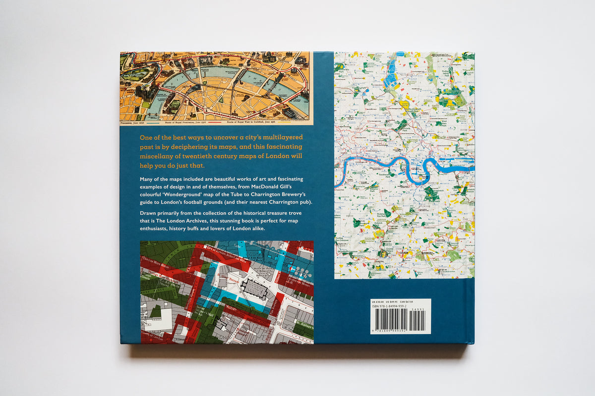Back cover of Modern London Maps, with an extract from the London National Park City Map down the right-hand side.